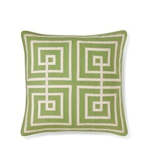Williams Sonoma Interlock Geometric‎ Greek Key Green Pillow Cover 20x20